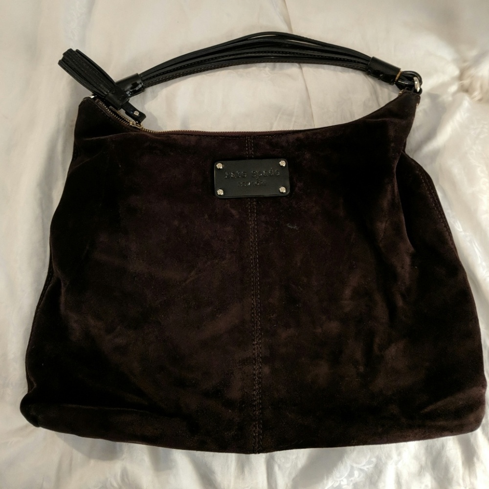 Kate Spade suede/patent leather hobo bag